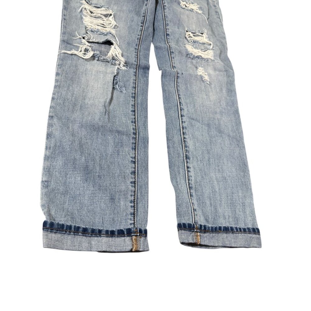 Gap 4/27 Sexy Boyfriend Ripped Distressed Cuffed Denim Jeans - Picture 2 of 9